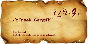 Érsek Gergő névjegykártya
